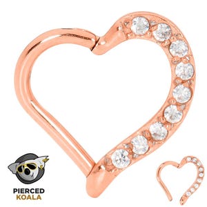2Pcs Surgical Steel 8mm 10mm Love Heart Hinged Hoop Segment Ring Helix Tragus Septum Clicker Nose Earrings Unisex Body Piercing Jewellery