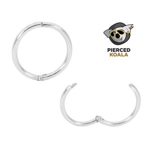 1 Pair Sterling Silver Hinged Hoop Polished Faceted Sleeper Earrings Nose Ring Nickel Free Handmade in Australia 8mm - 14mm