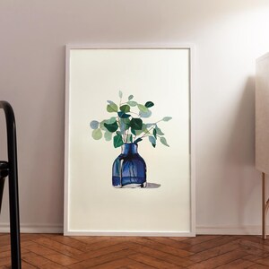 Eucalyptus Print, WaterColor Plant Wall Art, Greenery Prints, Botanical Wall Art, Farmhouse Wall Decor, Soft Neutral Art, Digital Print