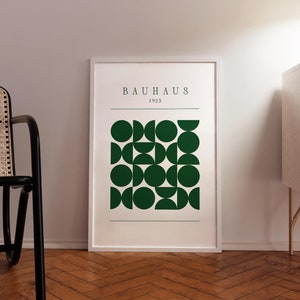 Green BAUHAUS Poster, Mid Century Wall Art, Trendy Abstract Poster For Living Room ,Green Minimalist Wall Art, 1920s Poster, Digital Print