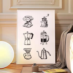 ヴィンテージエスプレッソウォールアート、レトロコーヒーポスター、コーヒー愛好家へのギフト、カフェウォールアート、ドリンクウォールアート、かわいいキッチン装飾、デジタルダウンロード