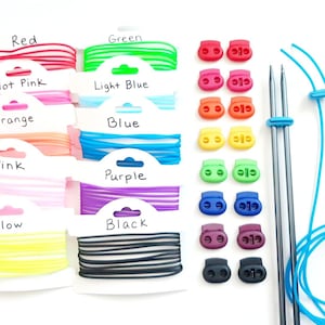Cordon en silicone pour point de tricot de 1,8 m (6 pi) et 2 bouchons | Fil à broder pour essayer vos WIP | Accessoires de tricot Accessoires pour tricot