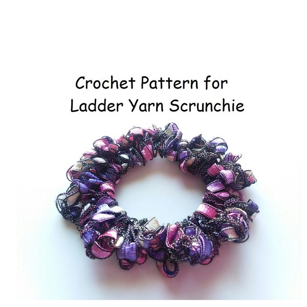 Crocheted Trellis Ladder Yarn Stretchy Scrunchie PATTERN