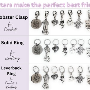 Knit Crochet Gift Set of 7 Stitch Markers Knitting Gift Sister Progress Keepers Detachable Place Markers No Snag Accessories thinking of you