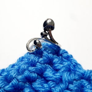 Silver Yarn Ring Mushrooms | Adjustable Size Crochet Ring | Beginner Knitting Crocheting Gift | Crochet Tension Regulator Tool