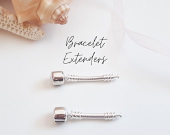 European Bracelet Pandora Extender Chain and Clasp | 925 Sterling Silver | Lengthen a Snake Chain Beaded Bracelet | Barrel and Torpedo Clasp