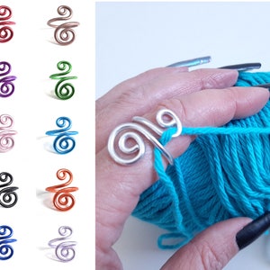 Handmade Crochet Tension Asymmetrical Swirl Ring | Wire Wrapped Knitting or Crochet Tool | Crochet Gifts and Accessories