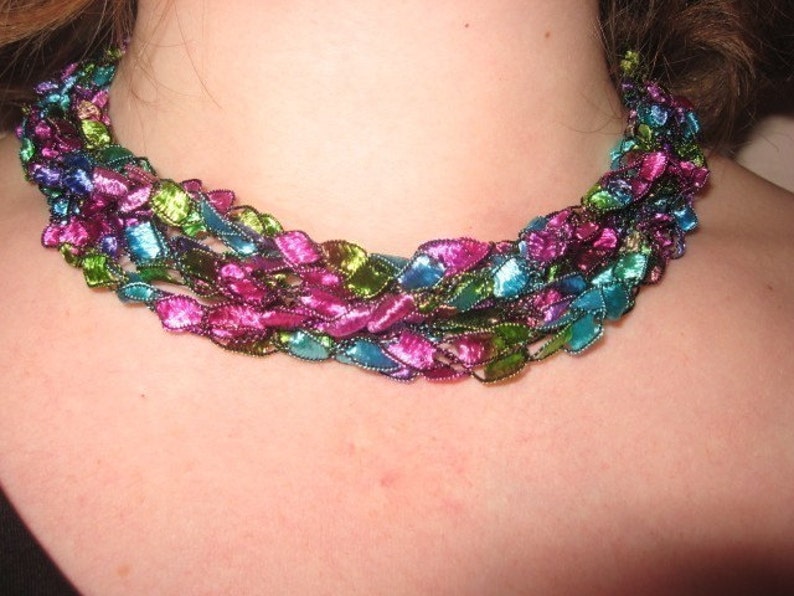 Trellis Ladder Yarn Crochet Necklace PATTERN Etsy