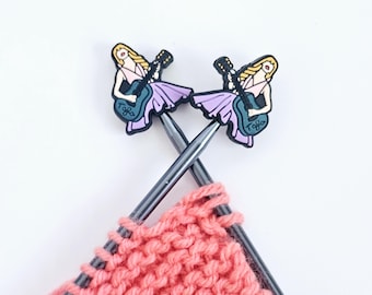 Pop Star Taylor Knitting Point Protectors Halloween Stitch Stopper Cap Silicone Bead Needle Cover Accessories Gifts for Swifty Knitter