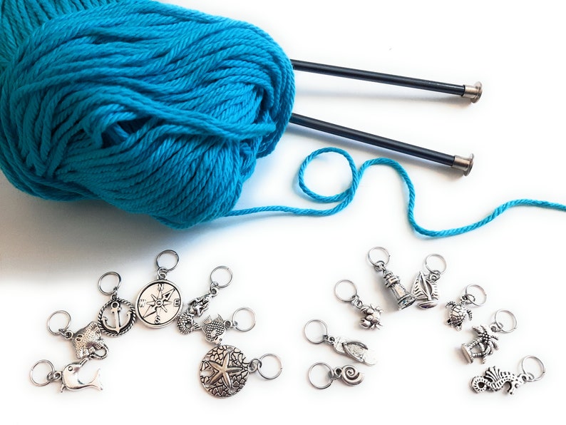 15 Handmade Sea Life/nautical Stitch Markers for Crochet or Etsy