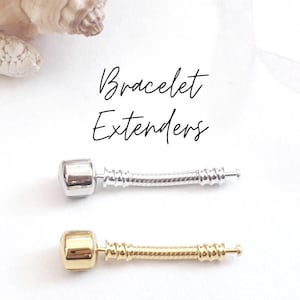 European Bracelet Extender Chain and Clasp | 925 Sterling Silver | Lengthen a Snake Chain Beaded Bracelet | Barrel and Torpedo Clasp