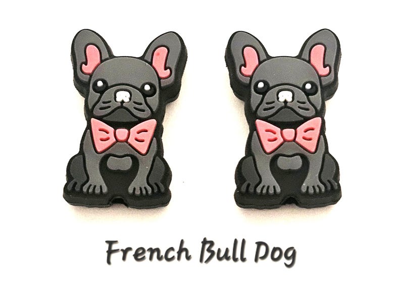 Protectores de punta de punto para cachorros, lindos tapones de puntada de animal, funda de silicona para agujas de tejer, accesorios, regalos para tejedores. French Bull Dog