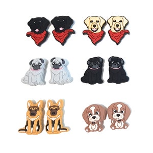 Puppy Dog Knitting Point Protectors Cute Animal Stitch Stopper Cap Silicone Bead Knit Needle Cover Accessories Notions Gifts for Knitter