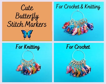 Cute Colorful Stitch Markers Butterfly Characters for Crochet and Knitting Set of 8 Detachable Place Marker Yarn Gifts Knitting Notions