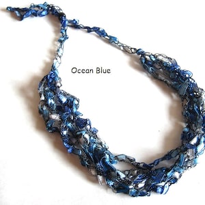 10 opciones de COLOR - ESCALERA DE ENREJADO de crochet Cinta de hilo de ferrocarril Collar ajustable Parece cuentas