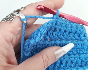 Hztyyier 5Pcs Knitting Loop Rings - Adjustable Steel Stitch Markers For Faster Crocheting