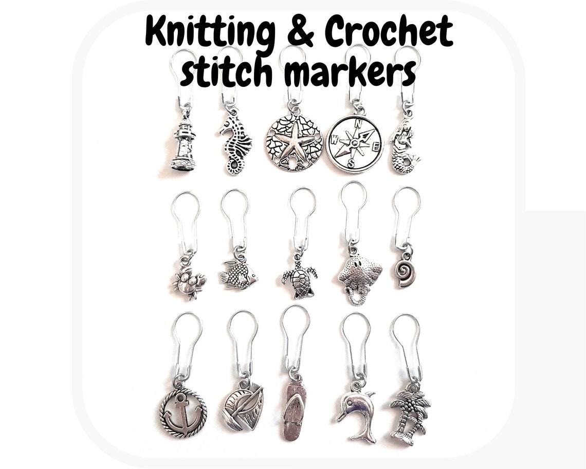 15 Handmade Sea Life/nautical Stitch Markers for Crochet or Etsy