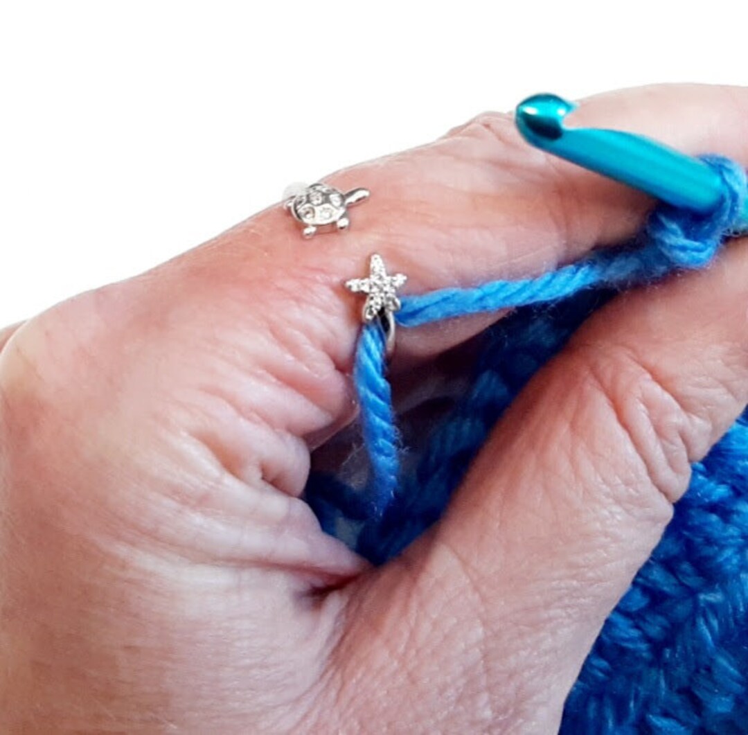Gold or Silver Yarn Ring Starfish & Sea Turtle Adjustable Etsy