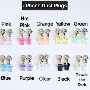 Dust Plug with Clip for USB-C, i Phone i OS & Micro USB Protective Port Cover Lobster Clasp Clip-On Your Own Charms Dust Plugs for Charms image 3