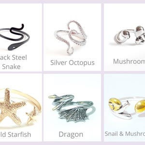 Silver Yarn Tension Ring Peacock, Swan, Music Note, Cat Style-Adjustable-Beginner Knitting Crocheting Gift-Crochet Tension Regulator Tool image 6