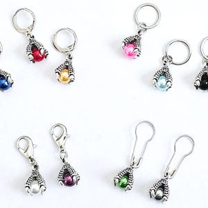 Dragon Claw Stitch Markers Set of 10 Colorful Pearl Bird Claw Knitting Crochet Stitch Markers Progress Keepers Stitch Counter Place Marker