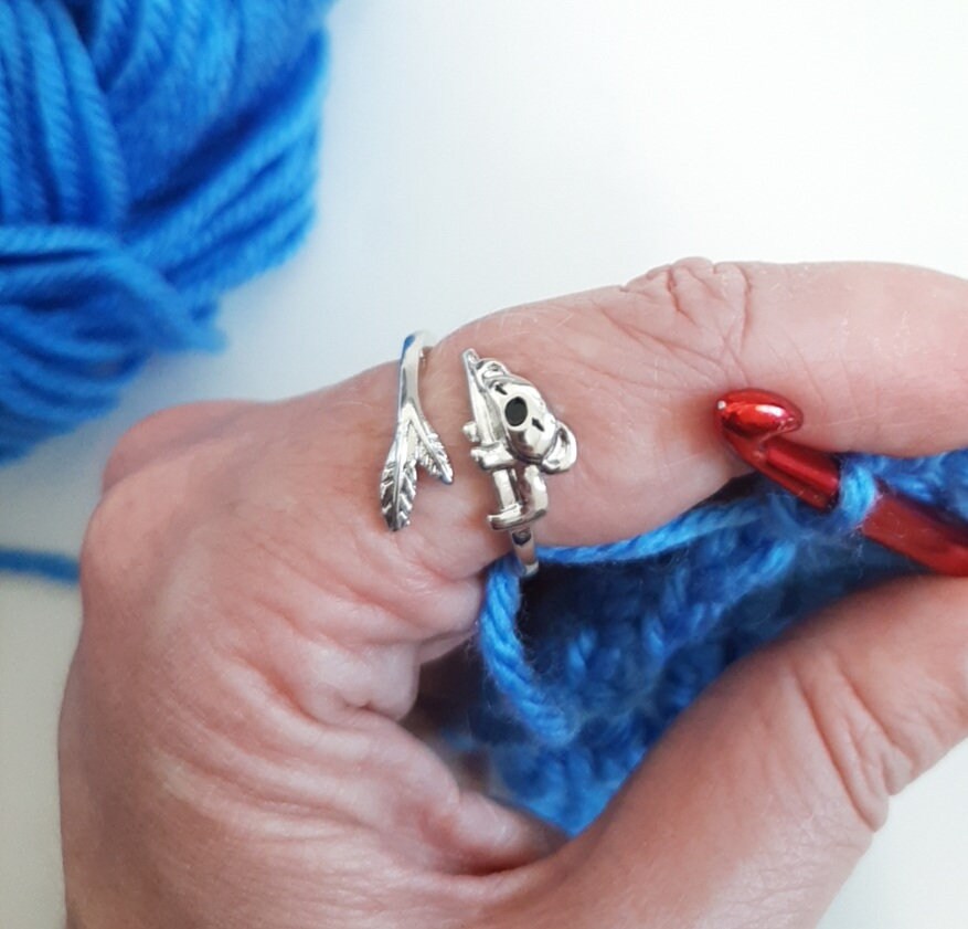 Silver Yarn Tension Ring Peacock, Swan, Music Note, Cat  Style-adjustable-beginner Knitting Crocheting Gift-crochet Tension  Regulator Tool -  Australia