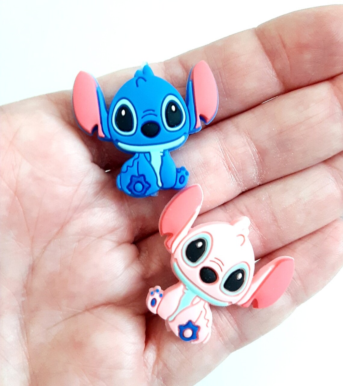 Blue & Pink Alien Creature Knitting Point Protectors Stitch Stopper Cap ...