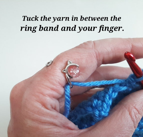 Sterling Silver Yarn Guide Ring Butterfly Adjustable Size Crochet Ring  Beginner Knitting Crocheting Gift Crochet Tension Regulator Tool 