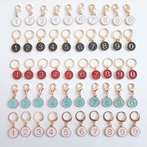 10pc Number Counting Stitch Markers for Crochet and Knitting | Detachable Place Marker | Yarn Gifts Accessories | Fun Color Progress Keepers