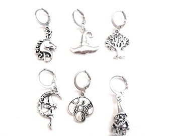 6 Magical Mushroom Whimsical Gnome Fairy Unicorn Knitting Crochet Stitch Markers Progress Keepers Stitch Counter Place Marker