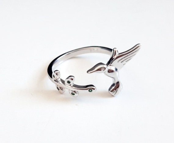 Sterling Silver Yarn Tension Ring Moon & Star Adjustable Size