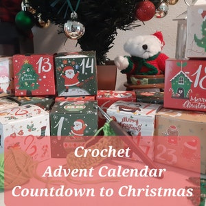 Countdown Advent Calendar for CROCHETERS 24 Boxes Crochet Tools Accessories Yarn Christmas Gift Surprise Each Day Holiday Countdown