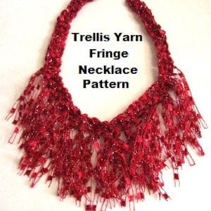 Crocheted Trellis Ladder Yarn Fringe Necklace PATTERN