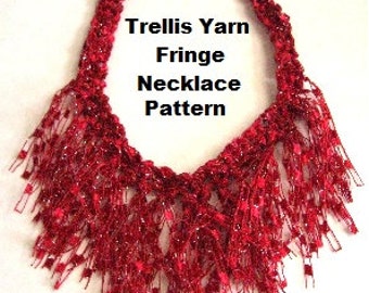 Crochet Trellis Ladder Yarn Fringe Necklace PATTERN