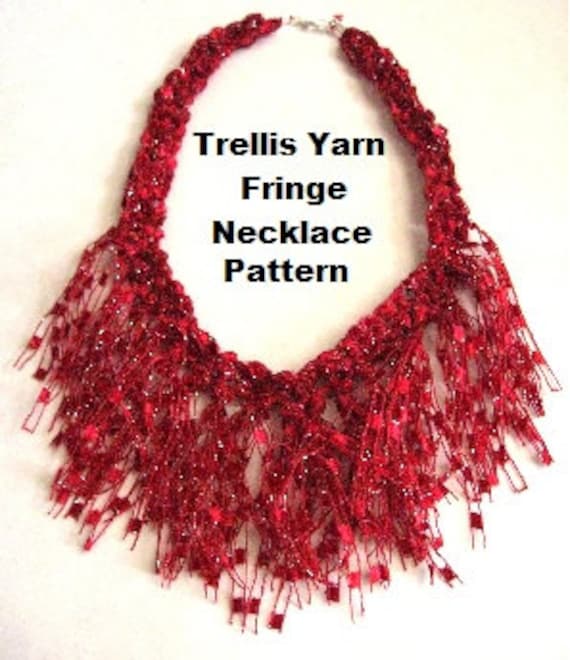 Crocheted Trellis Ladder Yarn Fringe Necklace PATTERN Etsy