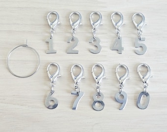 10pc Number Counting Stitch Markers for Crochet and Knitting Detachable Place Marker Yarn Gifts Stainless Steel Progress Keepers