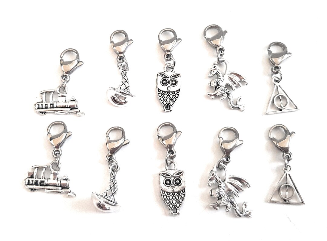 10 HP Wizard Stitch Markers for Crochet | Bracelet Chain for Storage ...