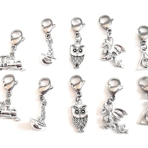 10 HP Wizard Stitch Markers for Crochet | Bracelet Chain for Storage | Snag Free Locking Progress Keepers | Crochet Book Lover Gift