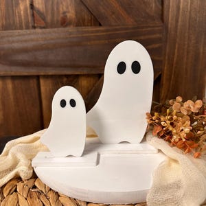Fantasmas acrílicos, decoración de fantasmas de Halloween, fantasma de pie, decoración de bandeja escalonada de Halloween, fantasma de moda, mini fantasmas, fantasma cortado con láser