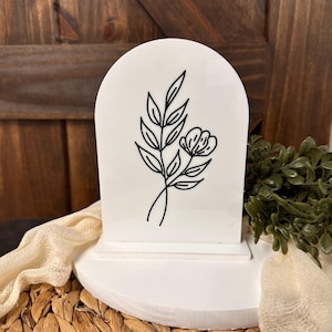 Floral Arched Sign, Arch Acrylic Sign, Home Decor, Boho Home Sign, Home Decor Accents, Handmade Signs, Dome Shaped Sign, Arch Sign Stand