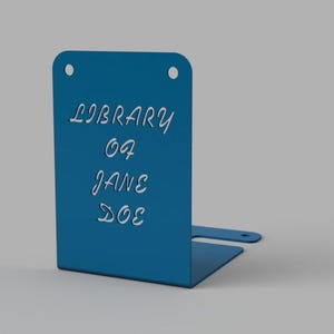 Sleek Custom Text Metal Bookend - 2 Bookend set