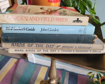 Lote de libros antiguos sobre aves