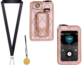 3-in-1 Set Diamond-patterned Case With Clip For Medtronic Minimed Insulin Pump (670G /680G /770G /780G)