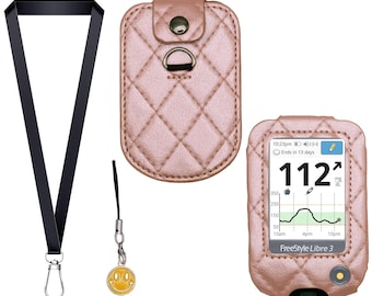 3-in-1 set Diamond-patterned case for Freestyle Libre 3 Freestyle Libre 2 Freestyle Libre 14day