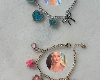 Barbie Princess and the Pauper Inspired Bracelet – Anneliese or Erika Charm Jewelry – BFF Gift, Barbiecore Aesthetic, Handmade Y2K Bracelet