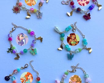 Winx Club Inspired Charm Bracelet – Fairycore Beaded Jewelry