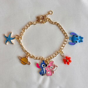 Handmade Lilo & Stitch Charm Bracelet – Tropical Y2K Kawaii Jewellery – Disney Inspired Gift image 3