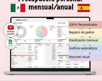 Personal Budget Google Sheet Excel Template: Monthly Financial Planner (Digital Download)