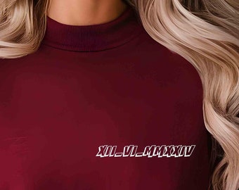 Camiseta personalizada de aniversario con números romanos