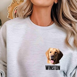 Custom Dog Portrait Sweatshirt,Custom Pet Hoodie, Personalized Pet Face and Pet name Sweatshirt,Dog Mom Gifts, Personalized Pet Photo Gifts